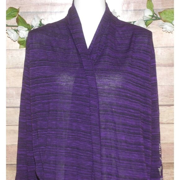 Absolutely Famous Purple Heathered Open Front Cardigan Sweater Size L Studded - Picture 4 of 12
